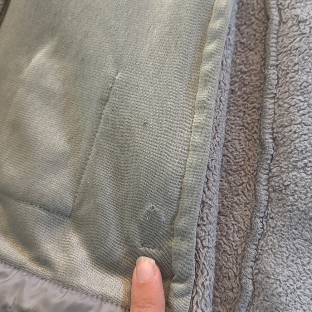 Gray fuzzy North Face zip up - Picture 8 of 10